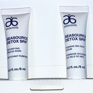 🎀 $14 - Arbonne SeaSource Detox Spa Rescue Wash & Foam Scrub Sample Travel Set